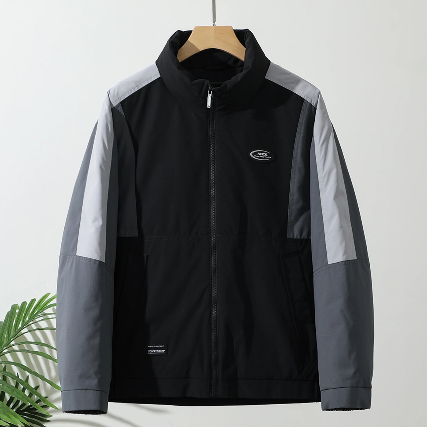 

Men's Outdoor Winter Jaet 90 Du down Stand Collar Quilted Poly Fiber Windproof Warm Color Blo Casual Sle Zipper Closure