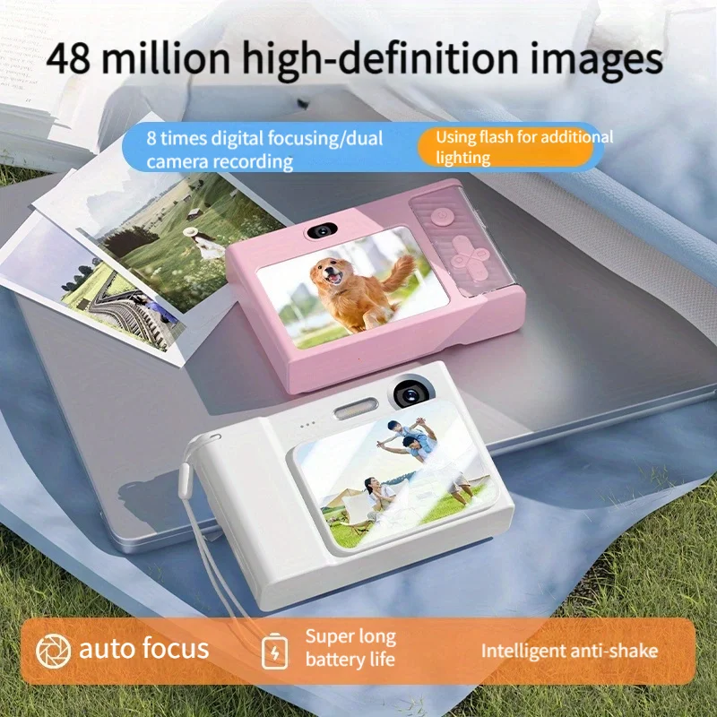 Yeni dijital çocuklar kameralar HD 2.4 inç 1080P 48MP kameralar 8x Zoom ile kompakt kameralar için acemi fotoğraf ﻿