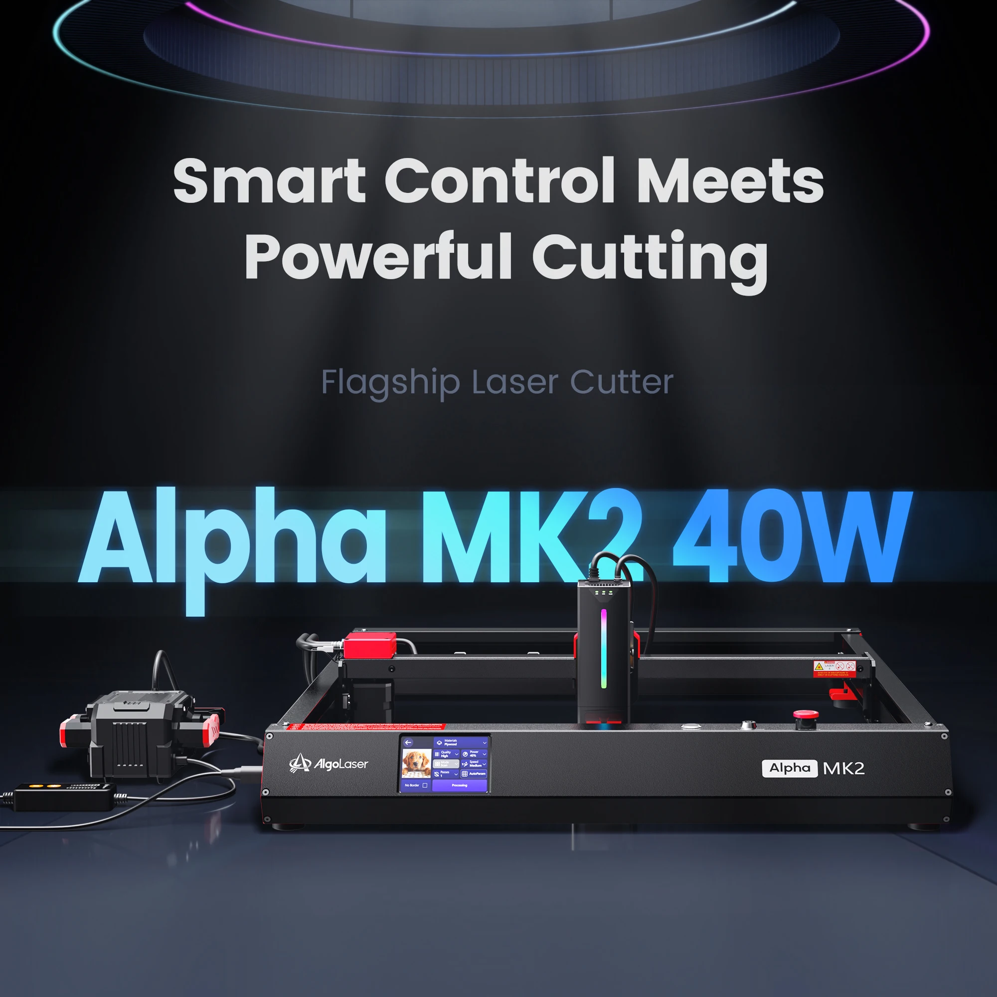 Algolaser Alpha MK2 22W/40W Laser Engraving With Touch Screen For Business Engraving Control Colorful Metal Engraver Woodworking