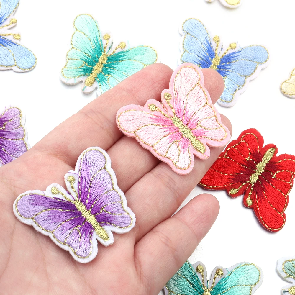 

10pcs Butterfly Patches Lot Wholesale Bulk Small Iron Sew On For Craft Clothes Sewing Embroidered Supplies DIY Hair Clip Accesso