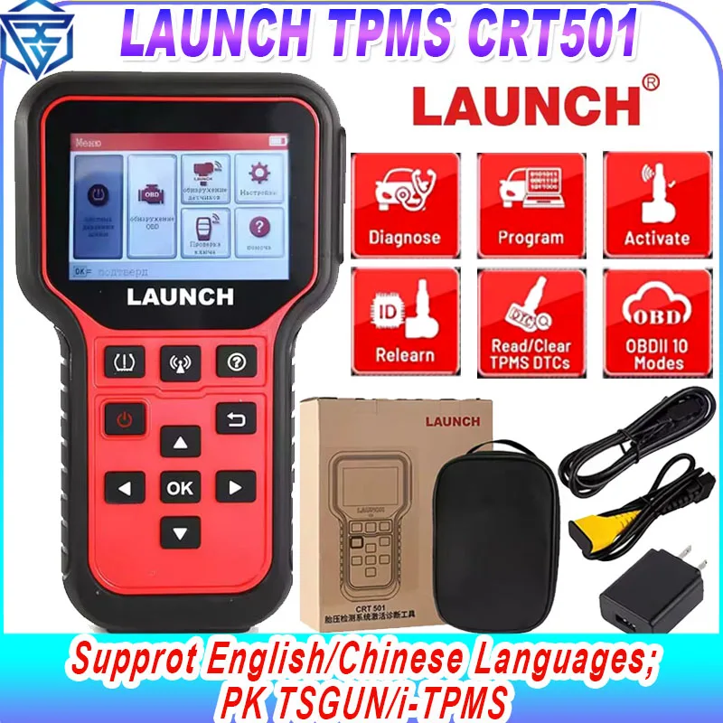 LAUNCH CRT501 Tire Pressure Monitor System Activation Diagnostic Tool LAUNCH CRT 501 Code Read Write TPMS Sensor PK X431 Tsgun