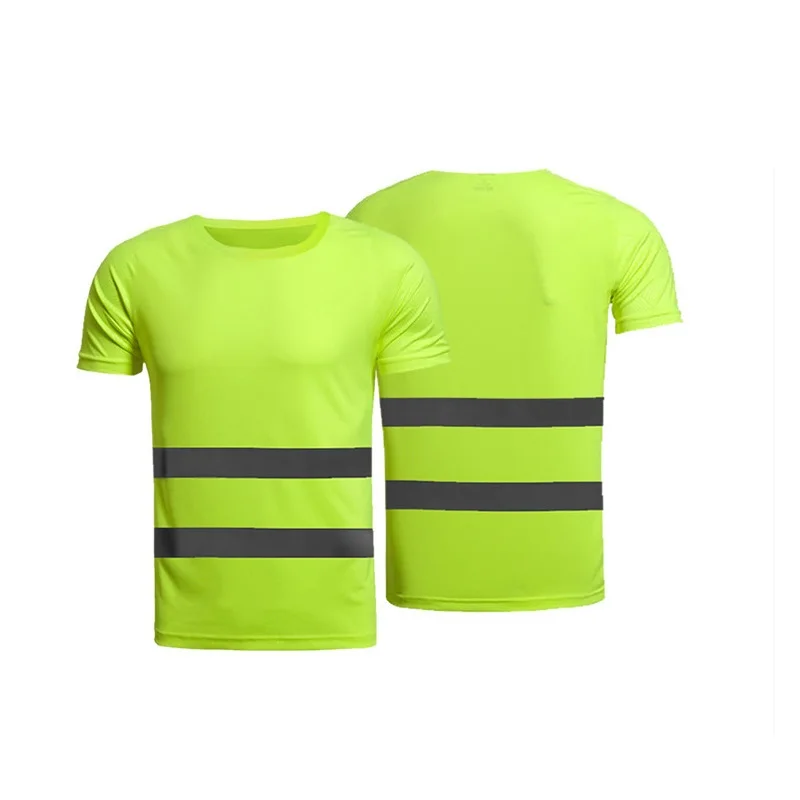 Summer Fashion Breathable Fluorescent Reflective T-shirt Short Sleeve Traffic Safety Warning Clothing