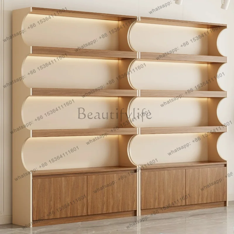 LJY Modern Minimalist Display Cabinet French Beauty Salon Skin Care Cosmetics Storage Rack Supermarket Shelf Office Furniture FY