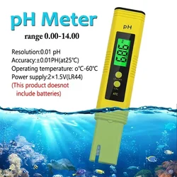 0,01 PH Tester di qualità dell'acqua ad alta precisione Misuratore PH LCD digitale Gamma di misurazione Penna per test PH adatta per piscina acquario