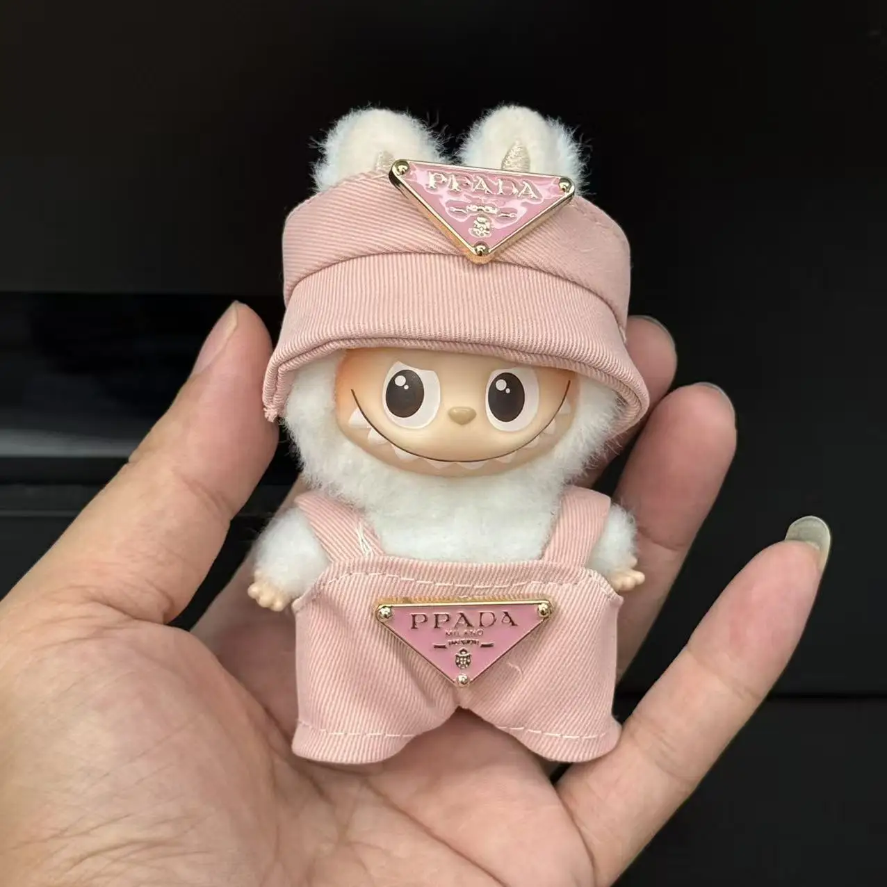 

Pink Luxury Clothes for Mini Labubu V4 Korea Classic Style Little Dress Set Fashion Clothes Outfit for Mini Labubu V4 Dolls Gift