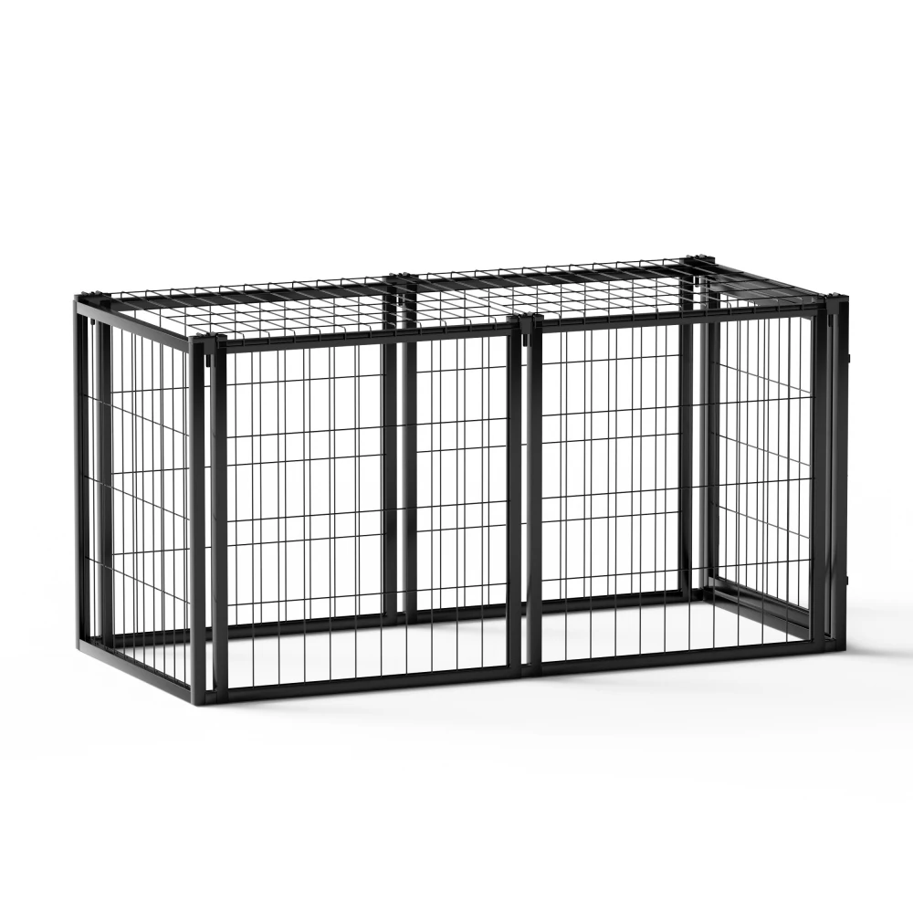 

Dog Crate 47.2" Dog Kennel for Small Medium Dogs, Puppy Dog Playpen with Top, Pet Cage, Indoor, Black.47.2"L x 22"W x 24"H.