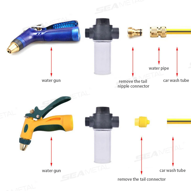 SEAMETAL Foam Lance Snow Sprayer Pot High Pressure Car Washer Gun Soap Foamer Wash Watering Sprinkler for Car Home Cleaning Tool