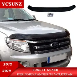 Acrylic Bonnet Guard For Ford Ranger Wildtrak T6 2012 2013 2014 2015 Front Bug Shield Hood Deflector Double Cab Car Accessories