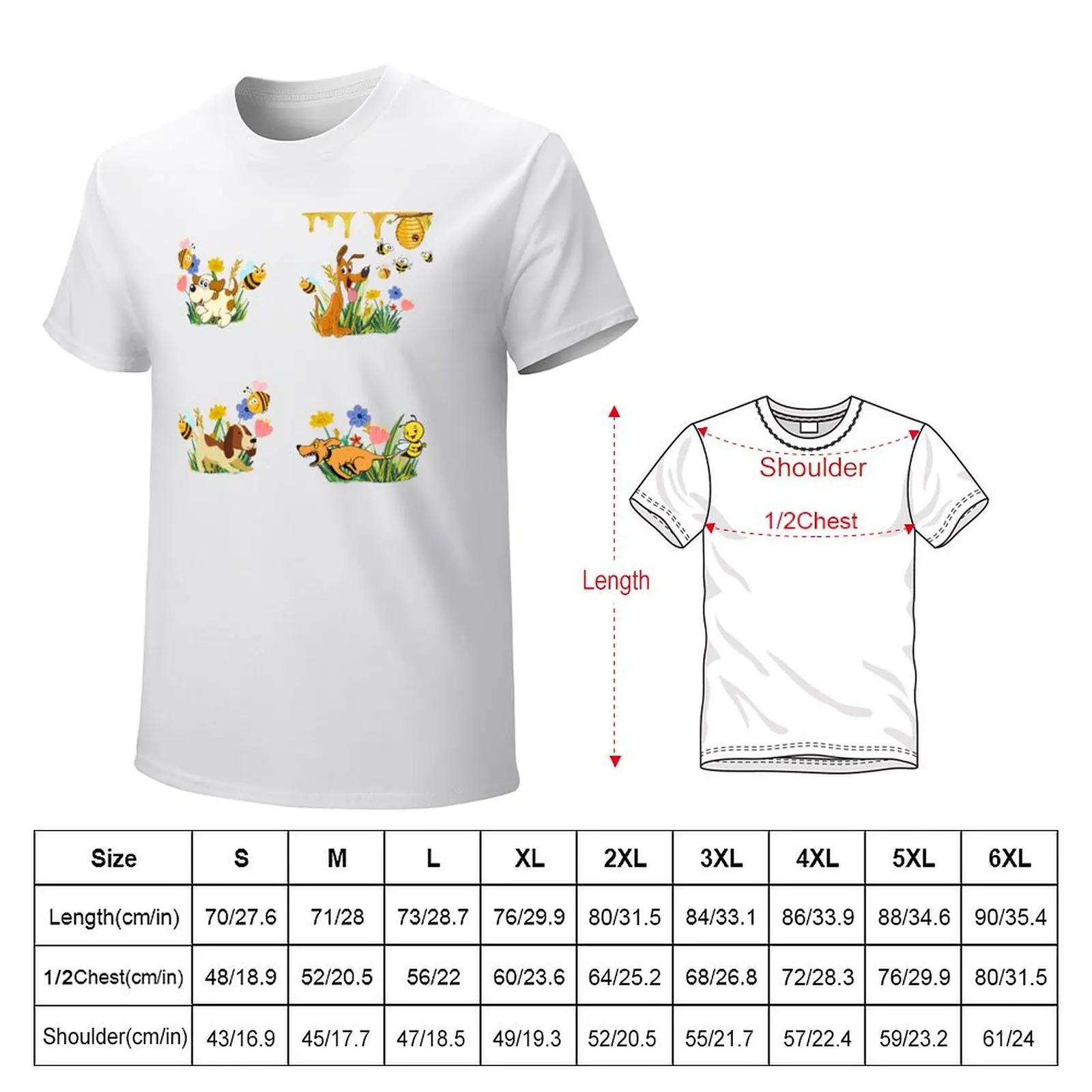 Dog stung by a bee T-Shirt summer tops quick-drying plus size tops t shirt for men