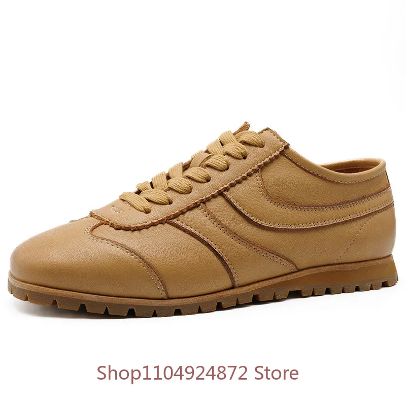 

Высококачественная модная повседневная обувь, мужская обувь из натуральной кожи в стиле ретро, ​​летние дышащие спортивные туфли на плоской подошве, мужские молодежные оксфорды