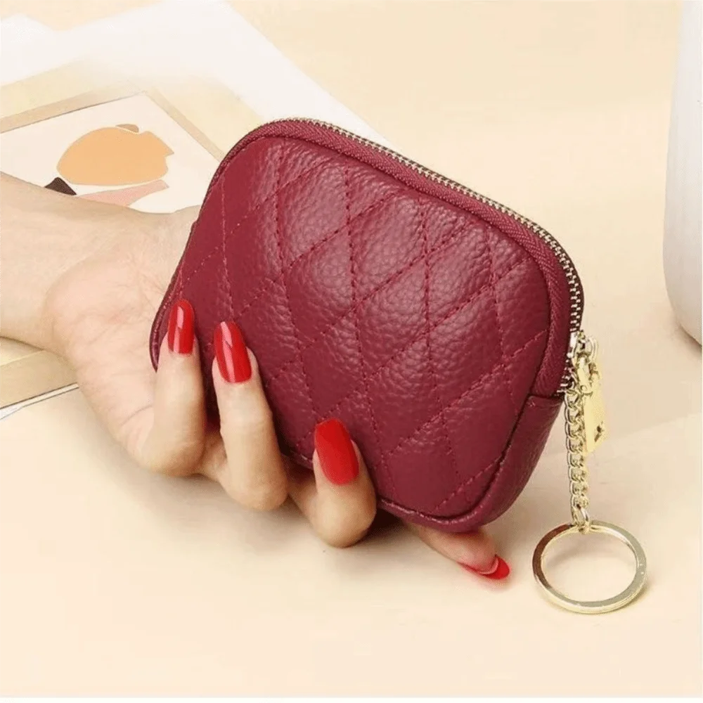 New PU Leather Mini Coin Purse Portable Versatile Zipper Wallet Casual Car Key Case