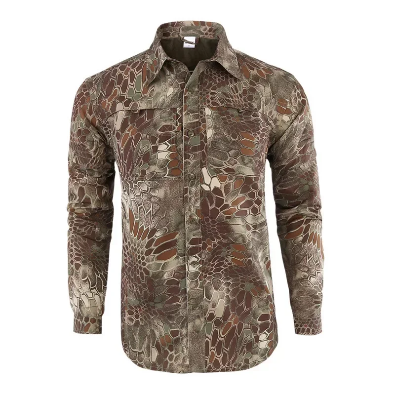 Autumn Outdoor Men Tactical Hiking T-Shirts Military Combat Camouflage Tees Hunting Camping Hiking Quick Dry Breathable T-Shirts