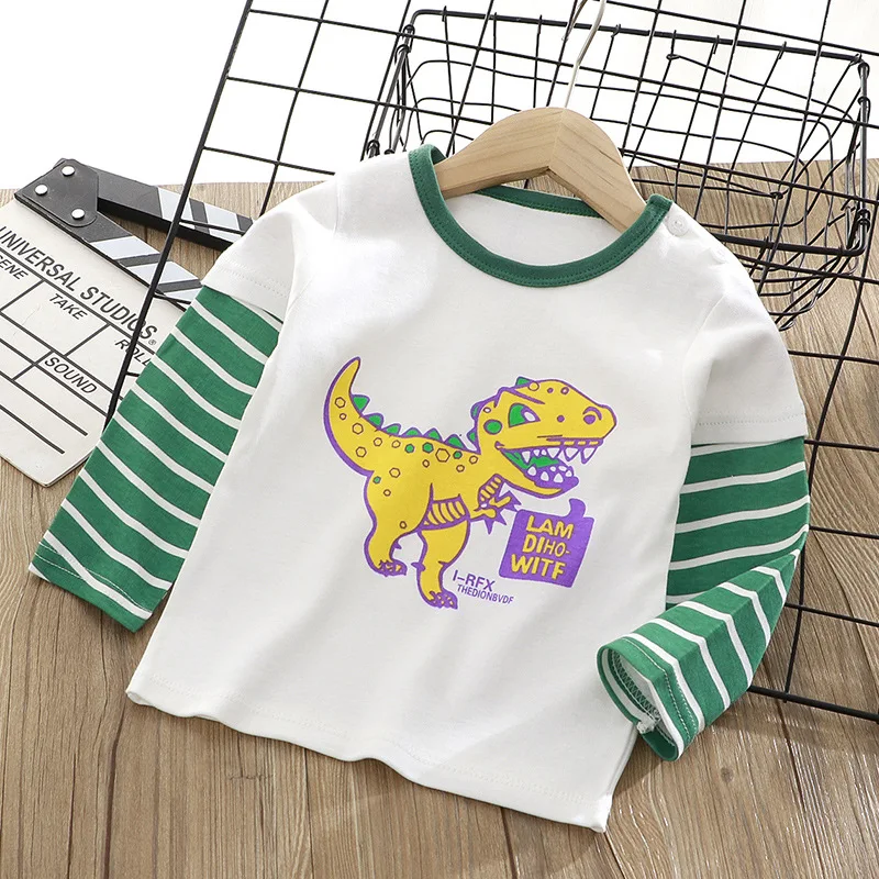 New Autumn Children Boys Undershirt Boys Girls Bear Printed Long Sleeve Tees For 1-5Y Long Sleeve Kids Baby Boy Tops