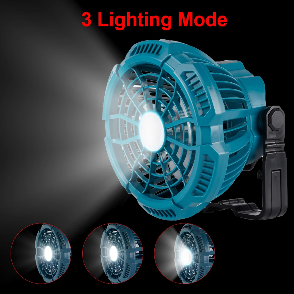 ONEVAN Camping พัดลม 9W LED 3 เกียร์โคมไฟเหมาะสําหรับ 21V 18V แบตเตอรี่ลิเธียมไอออนแบบพกพาพัดลมมือถือพร้อม IR Remote