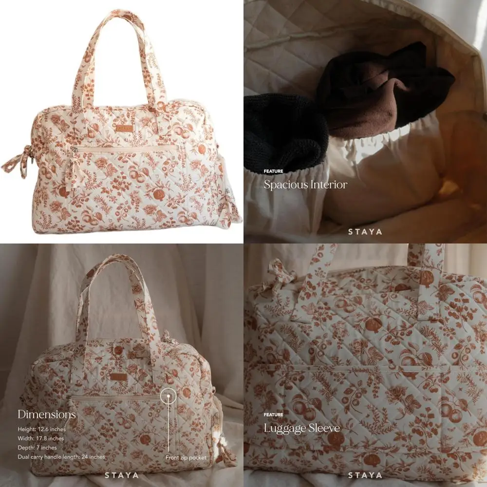 حقيبة مبطنة لعطلة نهاية الأسبوع للنساء - رفيق مثالي للسفر، حقيبة دفل مبطنة أنيقة باللون الخوخي لرحلات عطلة نهاية الأسبوع #1