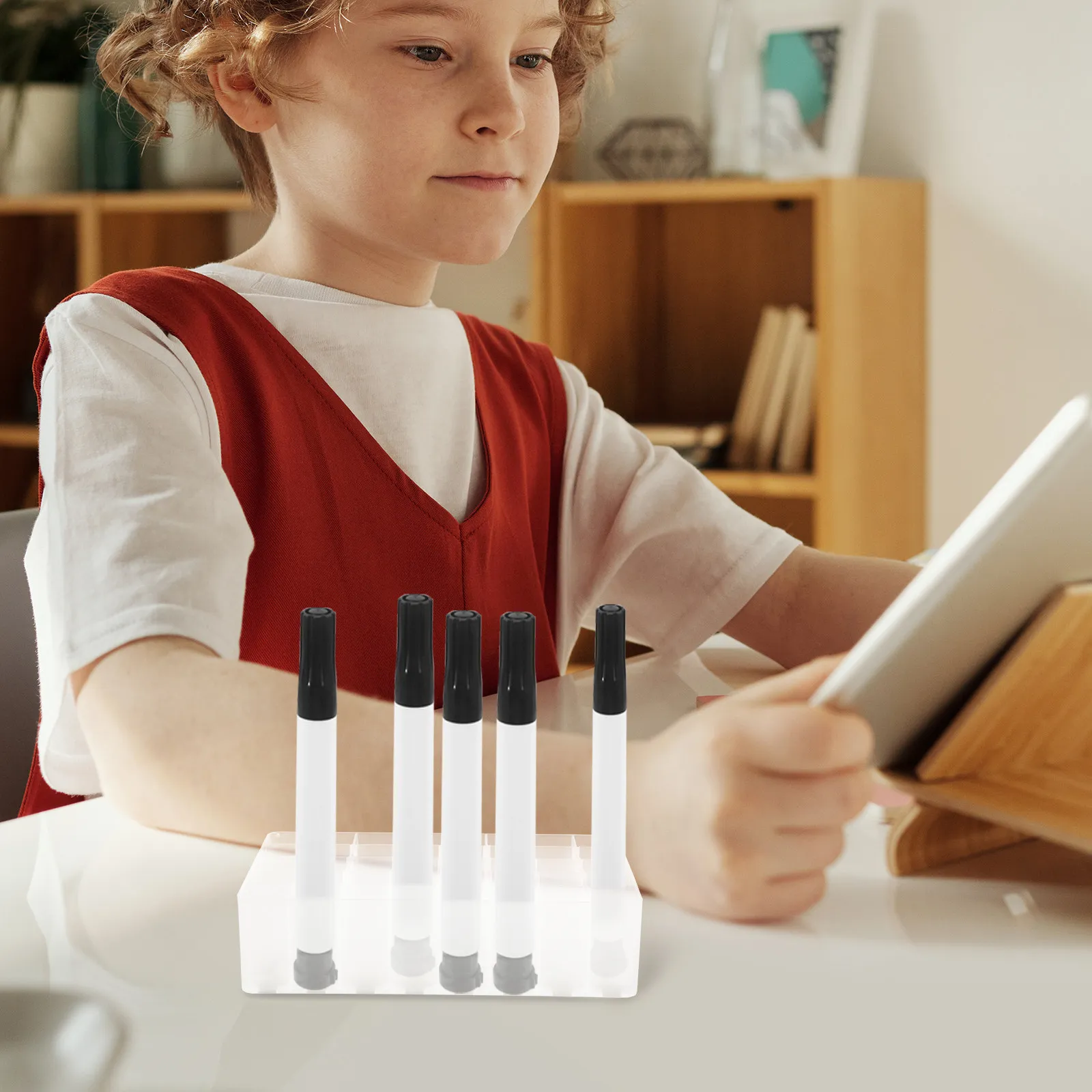 4Pcs Pen Holder Large Capacity Marker Pen Organizer Desk Storage Rack Pencil Stationery Organizer Scratch Resistant