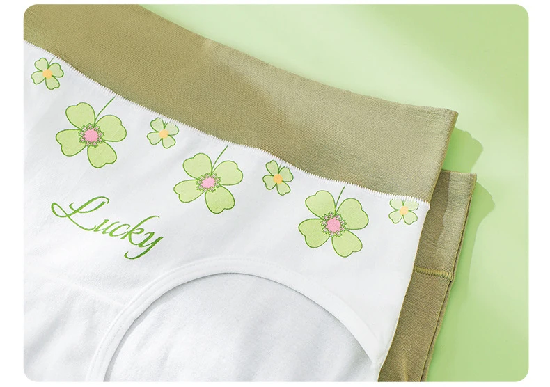 4Pcs/Set High Waist Underwear Cotton Women Panties Fashion Print Ladies Briefs Plus Size Sexy Panty Breathable Female Lingerie