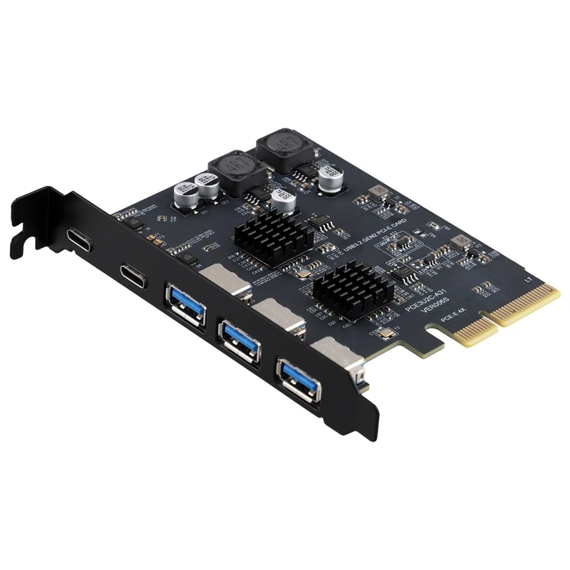 USB3.2 Expansion Card GEN2 10Gbps PCI-E 4X Adapter Card Portable TYPE-C Type-A Dual Chip Board