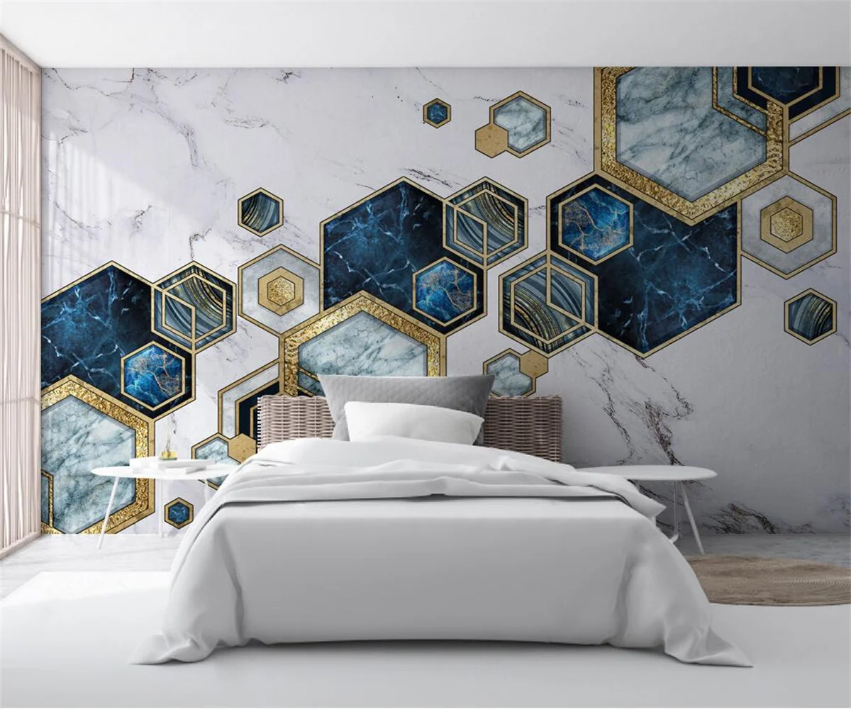 Customized Size Wallpaper Modern Luxury Abstract Geometric Marble Pattern Mural Abstract Geometric Pattern Background wallpaper