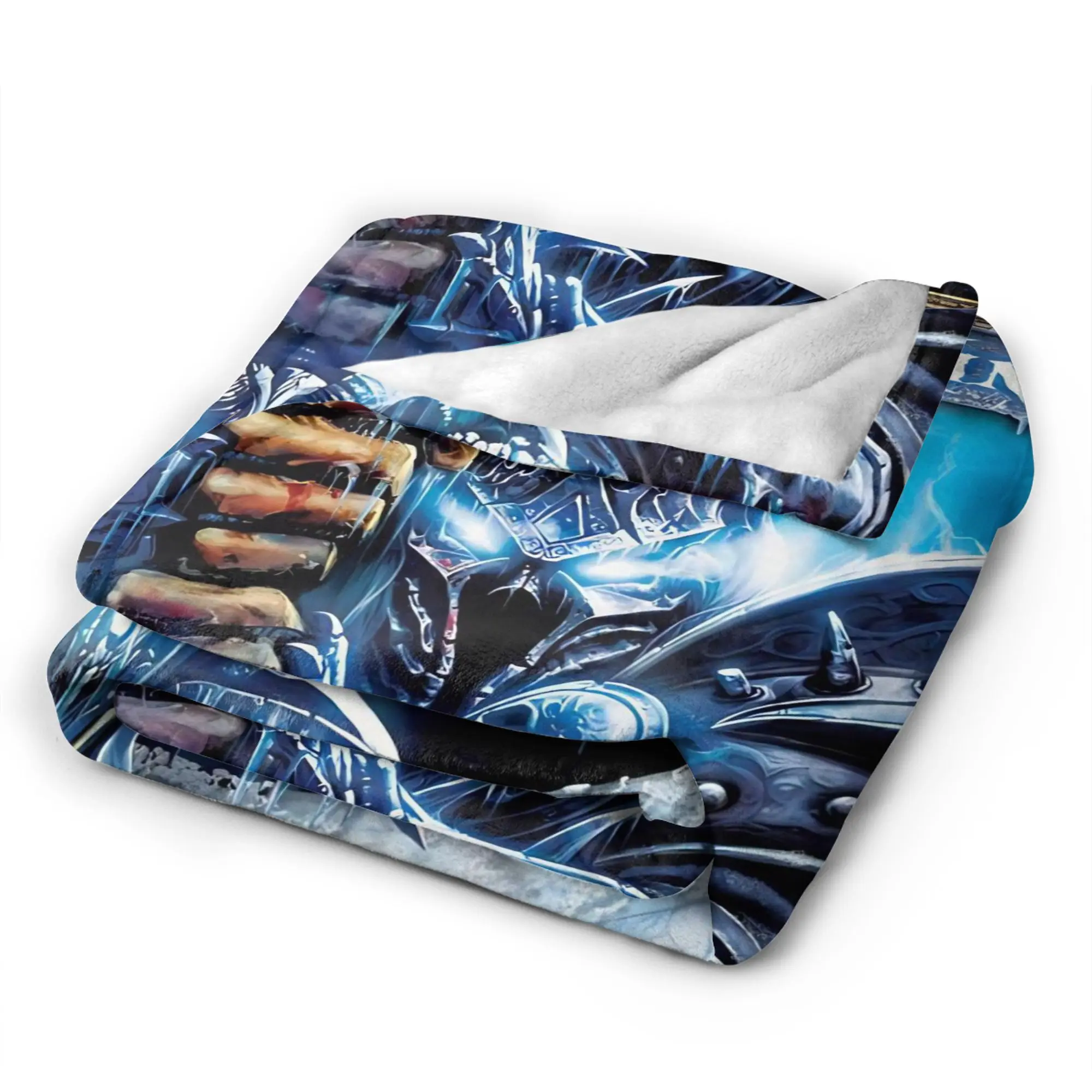 WOW World of Warcraft Arthas ريترو لعبة البطانيات الناعمة السفر أفخم رمي بطانية نمط غرفة نوم الفانيلا المفرش غطاء أريكة #5