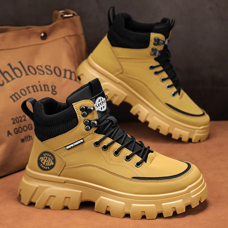 

British style workwear shoes,motorcycle shoes hiking shoe,soutdoor trendy shoes men's shoes masculino sneakers tenis para hombre