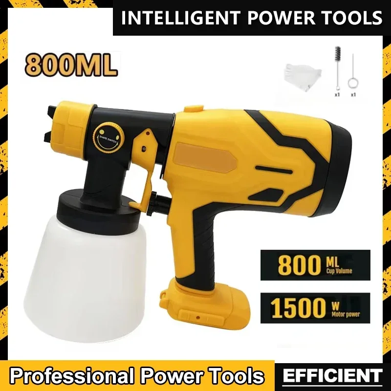 

Подходит для Dewalt 800 мл, беспроводной электрический пистолет-распылитель, портативный распылитель краски, мощный автомобильный мебельный распылитель, аэрограф для батареи 18 В