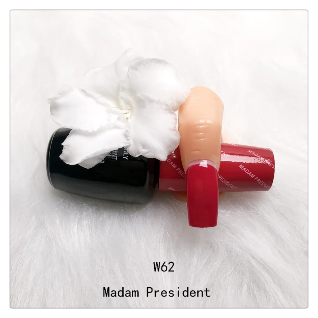 新15MLレッドカラーUVジェルポリッシュOpie Love Opies W62 MADAM PRESIDENTソークオフベース トップコートジェルネイルアートデザイン
