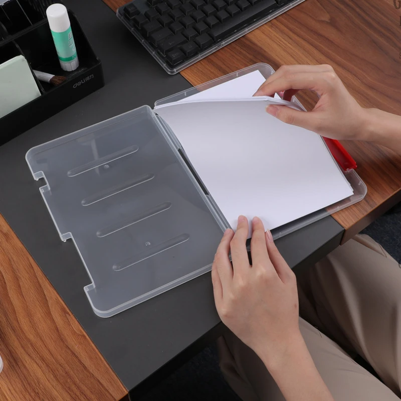 Four Colors A4/A5 File Box for Stationery with Moisture-proof Transparent Sealing Design Document Organizer File Folder