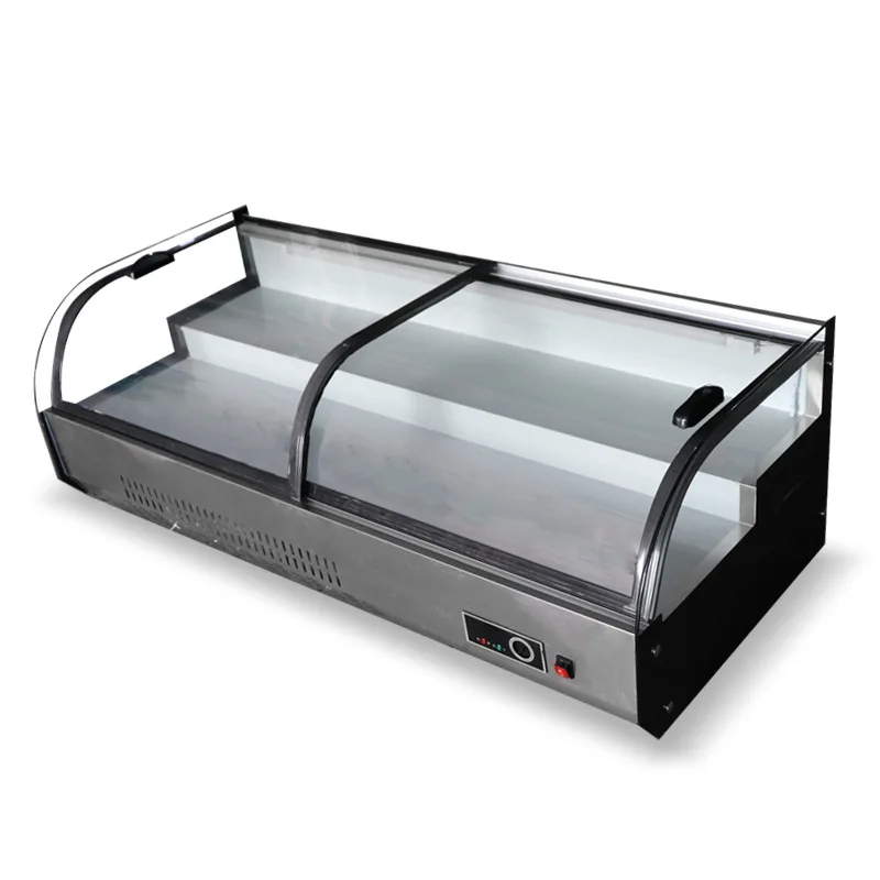 Commercial three-layer ladder display cabinet, refrigerated ice table cold dish cooked food restaurant order cabinet