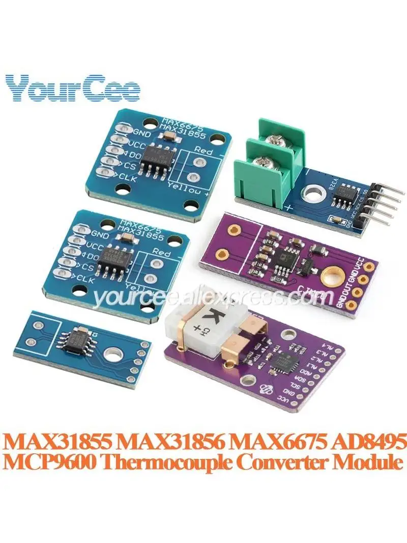 Moduł wzmacniacza termopary typu K AD8495, precyzyjne sprzężenie termiczne, czujnik temperatury MCP9600 MAX31856 MAX31855 MAX6675 — zdjęcie produktu 7
