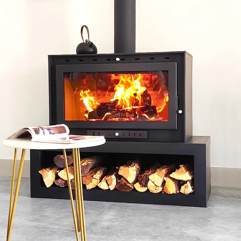 Customized Cast Iron Household Burning Wood True Fire Baking Fireplace For Winter Indoor Heating