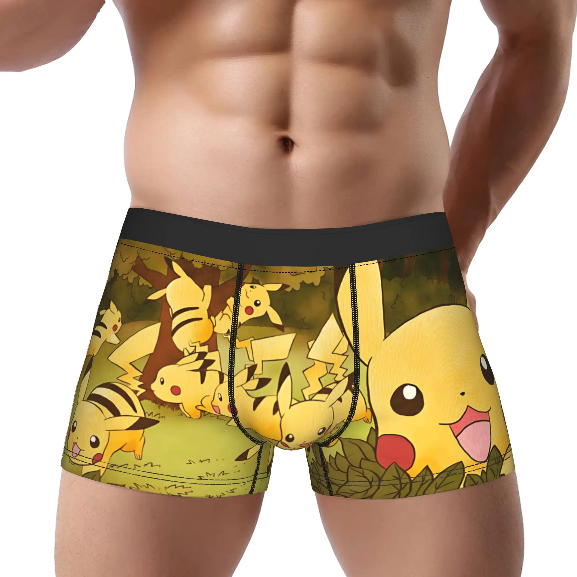 

Трусы-боксеры Pokemon для взрослых 18+, дышащие трусы, мужское нижнее белье, удобные шорты, трусы-боксеры