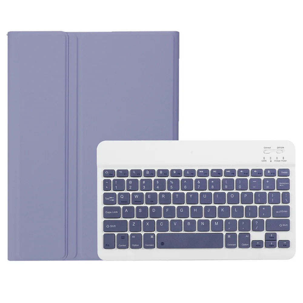 AH13 화웨이 메이트패드 SE 10.4인치 가죽+TPU 태블릿 커버(블루투스 호환 키보드 포함) - 퍼플