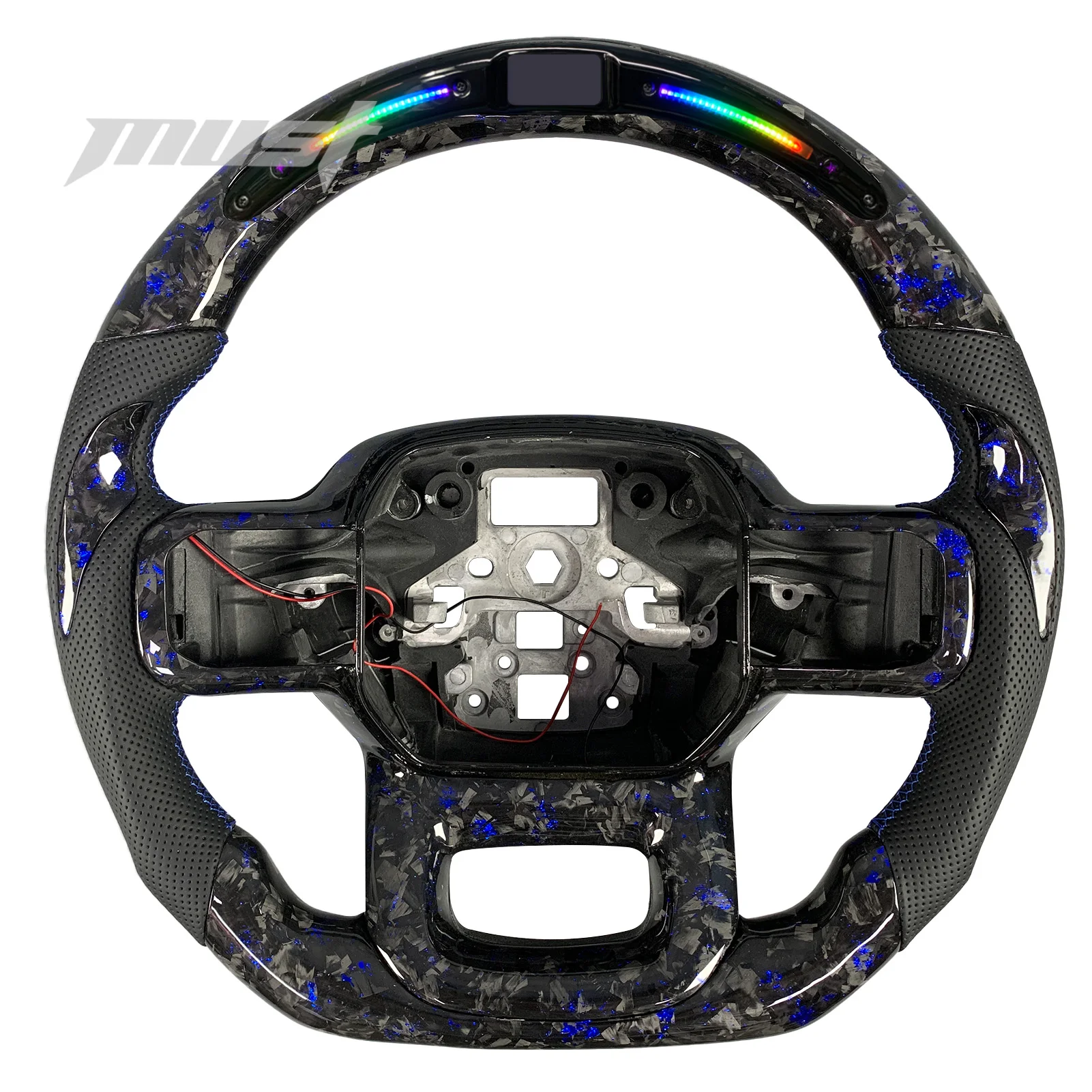 ZJZ para Ford Pickup F-150 Raptor XL XLT Shelby Super Snake 2021-2026 volante de fibra de carbono forjado personalizado con pantalla LED
