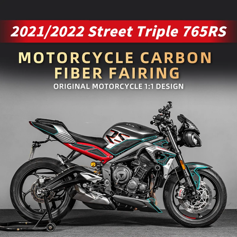 

For TRIUMPH Street Triple 765RS Motorcycle Carbon Fiber Fairing Stickers Kits Of Bike Accessories Decoration Protection Decals