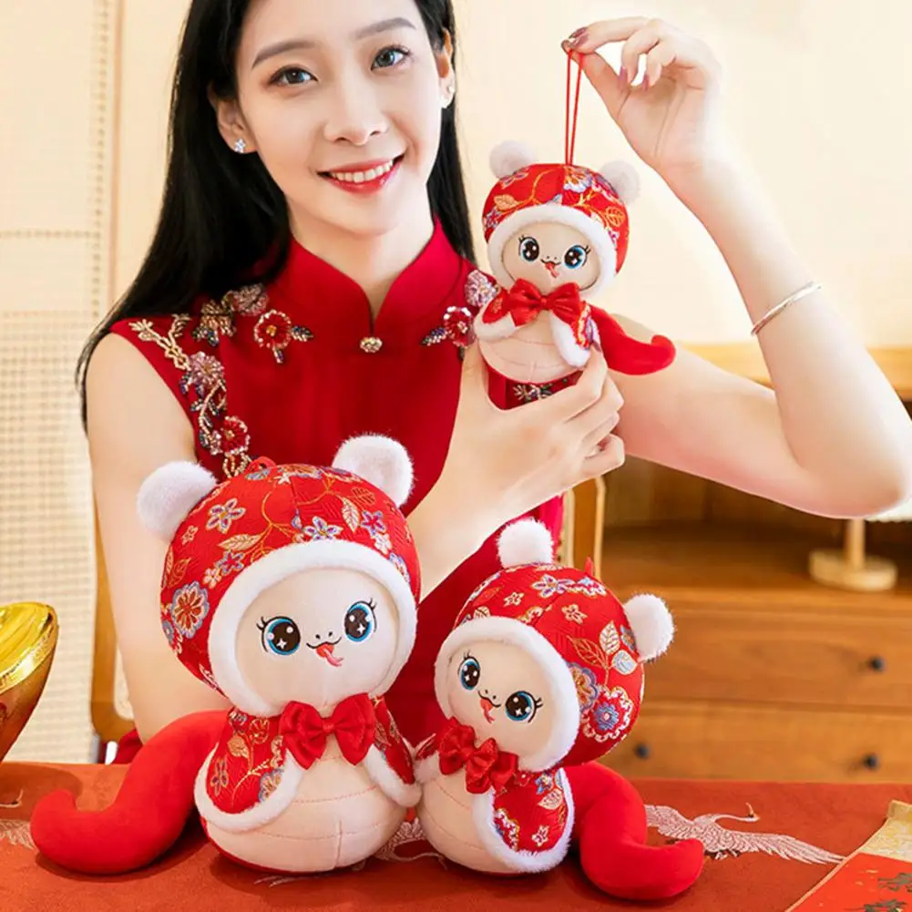 Year of Snake Mascot 2025 Year of Snake Plush Toy Set for Chinese New Year Soft Stuffed Mascot Dolls Decorations for Spring