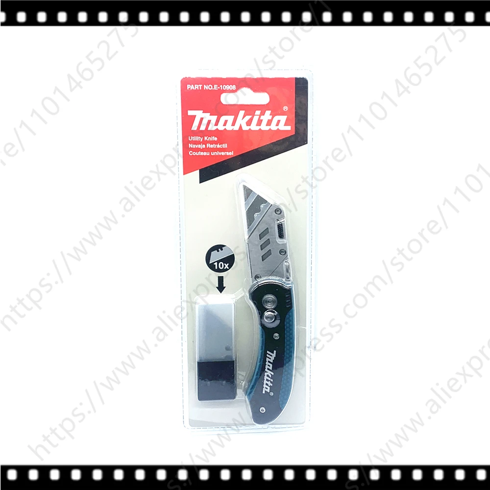 Makita Original E-10908 Portable Multi Functional Folding Knife Pocket Knife Wooden Handle Knife Sharp Unboxing Knife