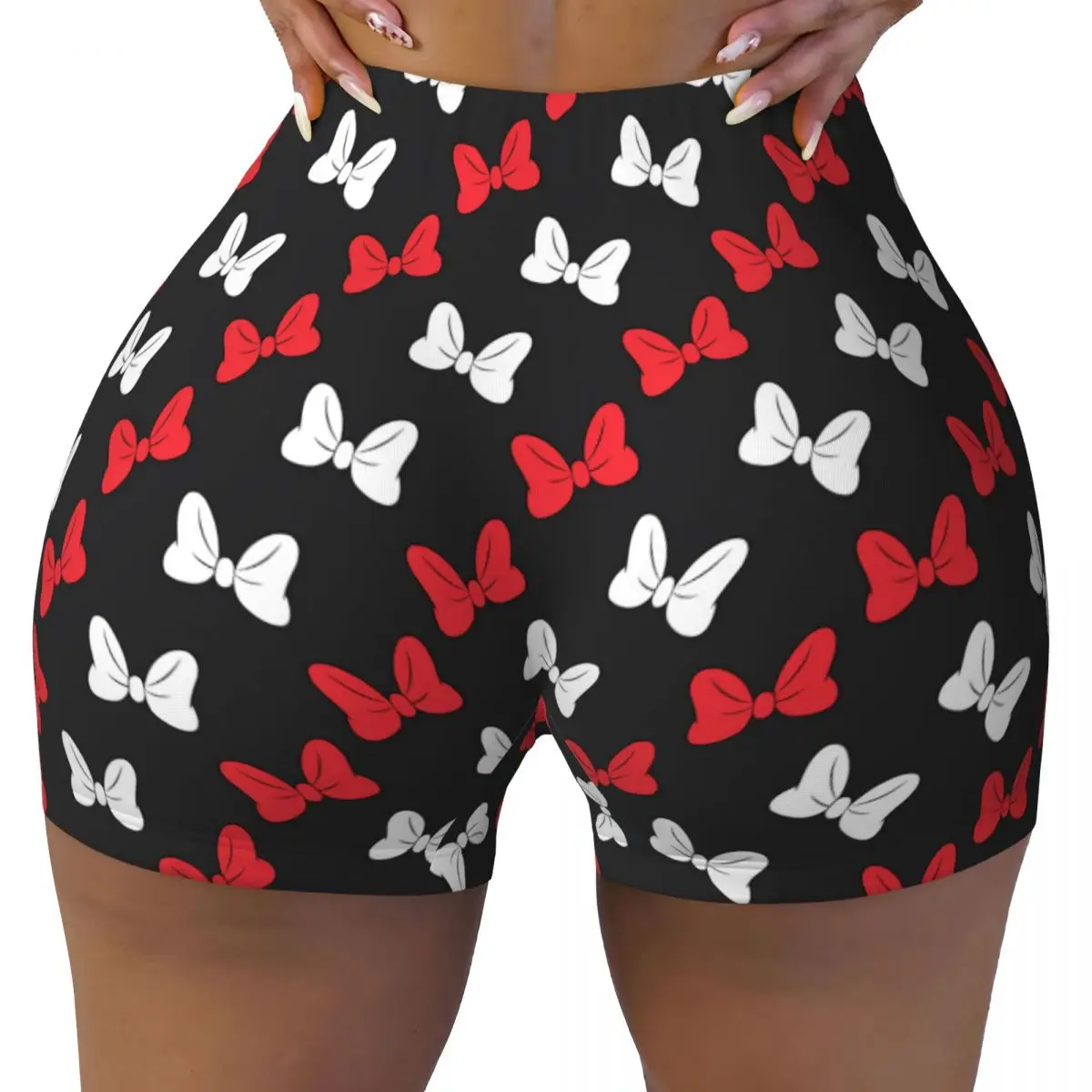 

Women's Fitness Yoga Shorts Mickey Mouse Minnie Bow Shorts Fitness Leggings