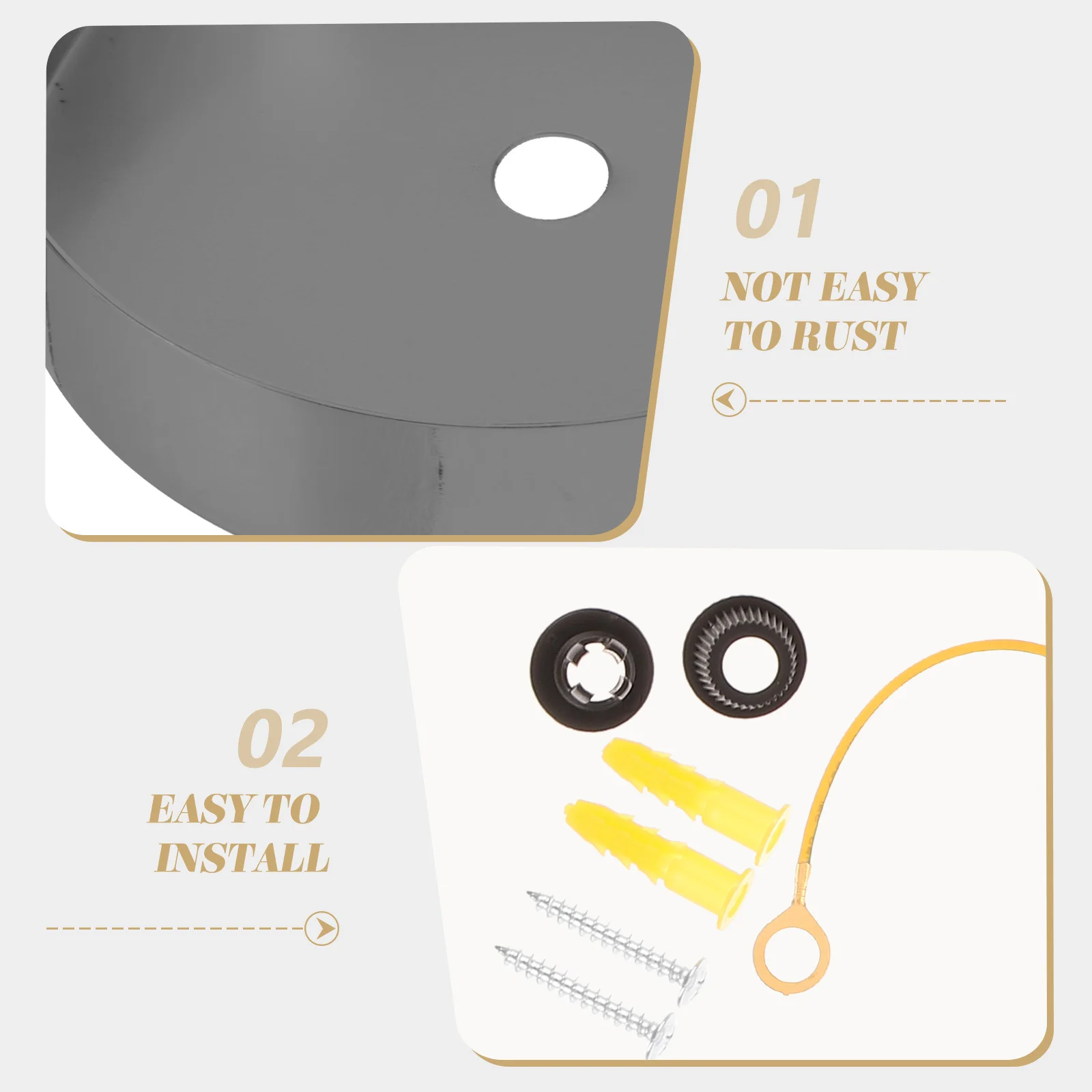 

1 set 1 Set Ceiling Light Cover Plate Iron Round Canopy Kit For Chandelier Pendant Lamp Fixture Durable Rust-Resistant