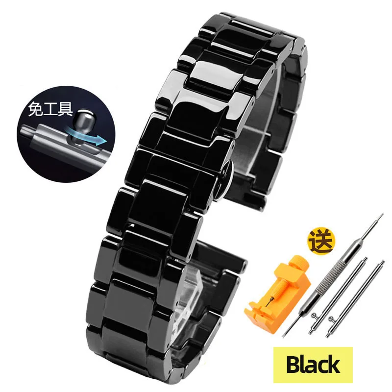 Universal Ceramic Strap For Hua Wei GT2Pro WATCH3/4 Ceramic Watch Watch Accessories And Black Bracelet Waterproof  Watch Band