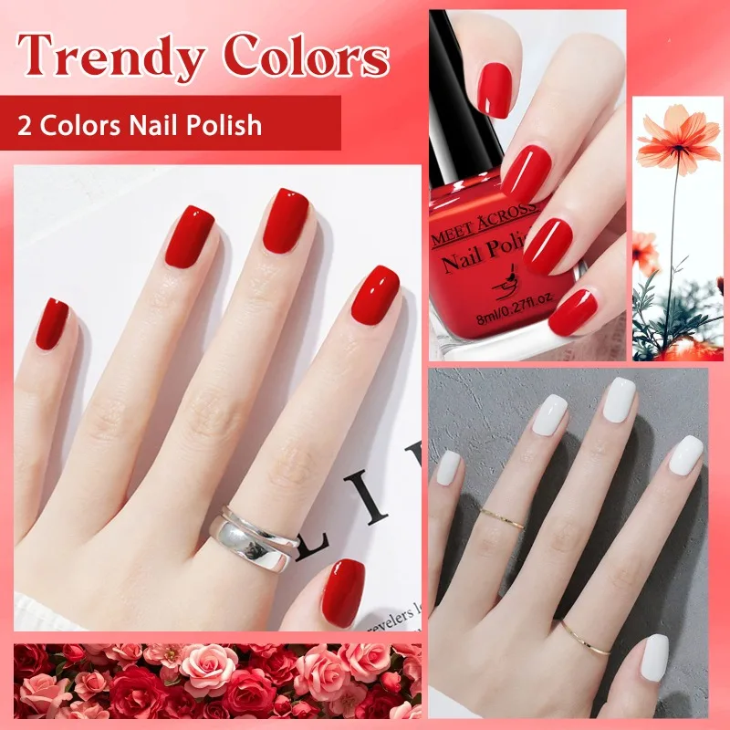 2 قطعة/المجموعة 8 مللي النبيذ الأحمر الوردي مسمار البولندية NoWipe الأعلى نقع قبالة الأشعة فوق البنفسجية LED مسمار ورنيش بريق اللون ملصقات الأظافر مجموعة مستلزمات الأظافر #3