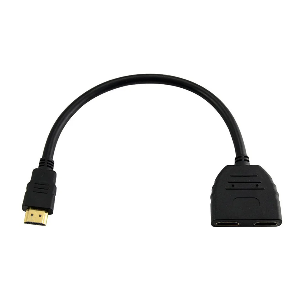 

Splitter 1 Out Male To Dual Female Adapter 1080P Support 720P 480P Audio Video Cable Gold Plated Connector Splitter