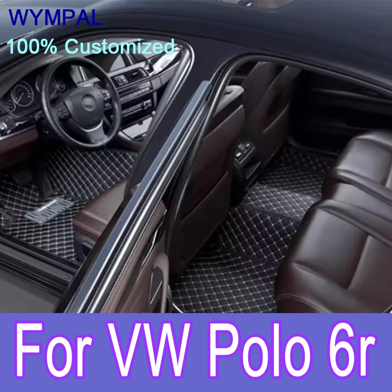 

Роскошные автомобильные коврики на заказ для VW Polo 6r 2012 2013 2014 2015 2016, авто роскошные кожаные мужские и женские автомобильные коврики, полные