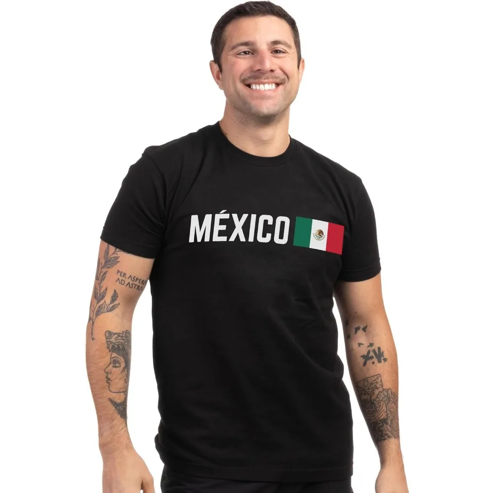 Nations of The World MÉXICO भारत СРБИJА JAPAN National Flag Tee Unisex T-Shirt for Men or Women Aesthetic Clothes Short-sleeve