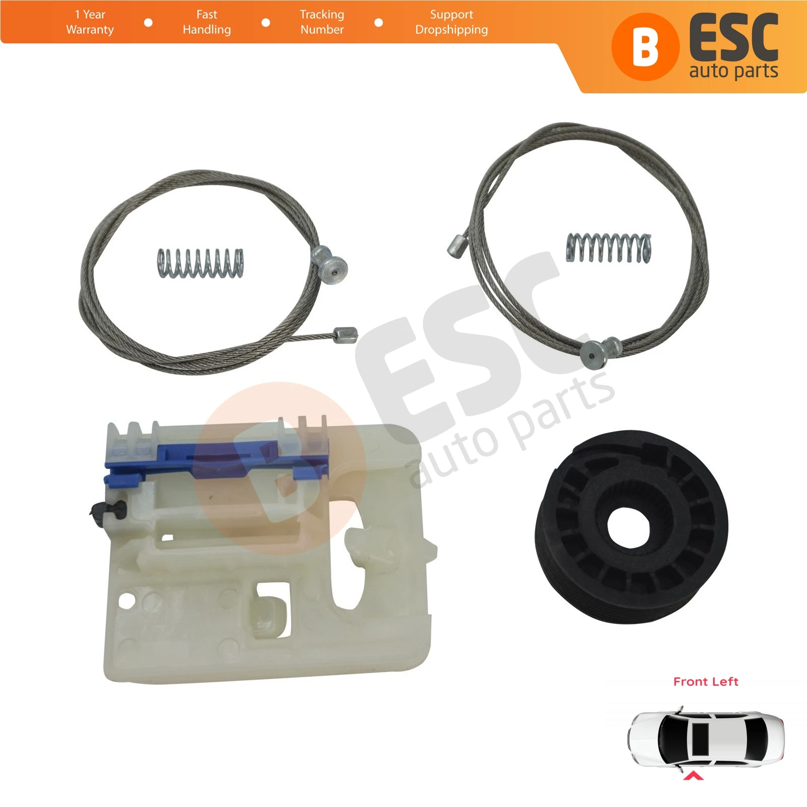 EWR5226 Electric Power Window Regulator Lifter Repair Kit Front Left for Fiat Tipo MK2 356 357 Egea 2015-On 4/5 Door 52072857