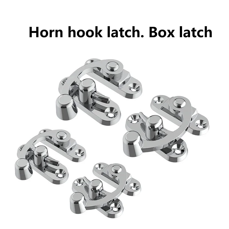 

Bull Horn Hook Buckle Small Gift Packaging Wooden Box Buckle Retro Lock Buckle Antique Jewelry Box Accessory Lock Buckle
