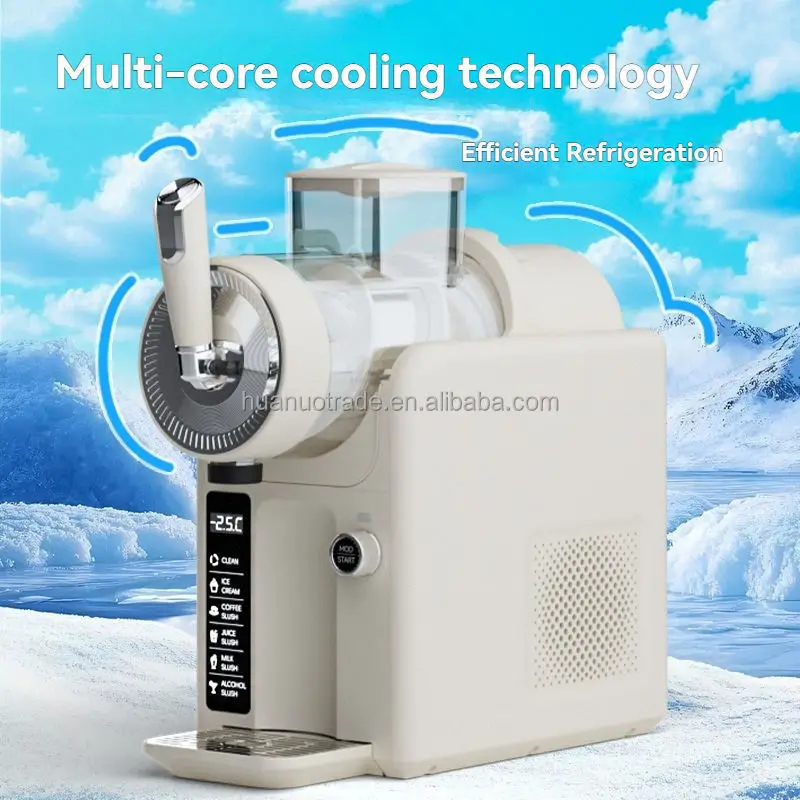 Battery-Powered Soft Ice Cream Maker for Multi-Flavor Frozen Desserts in RVs and Homes