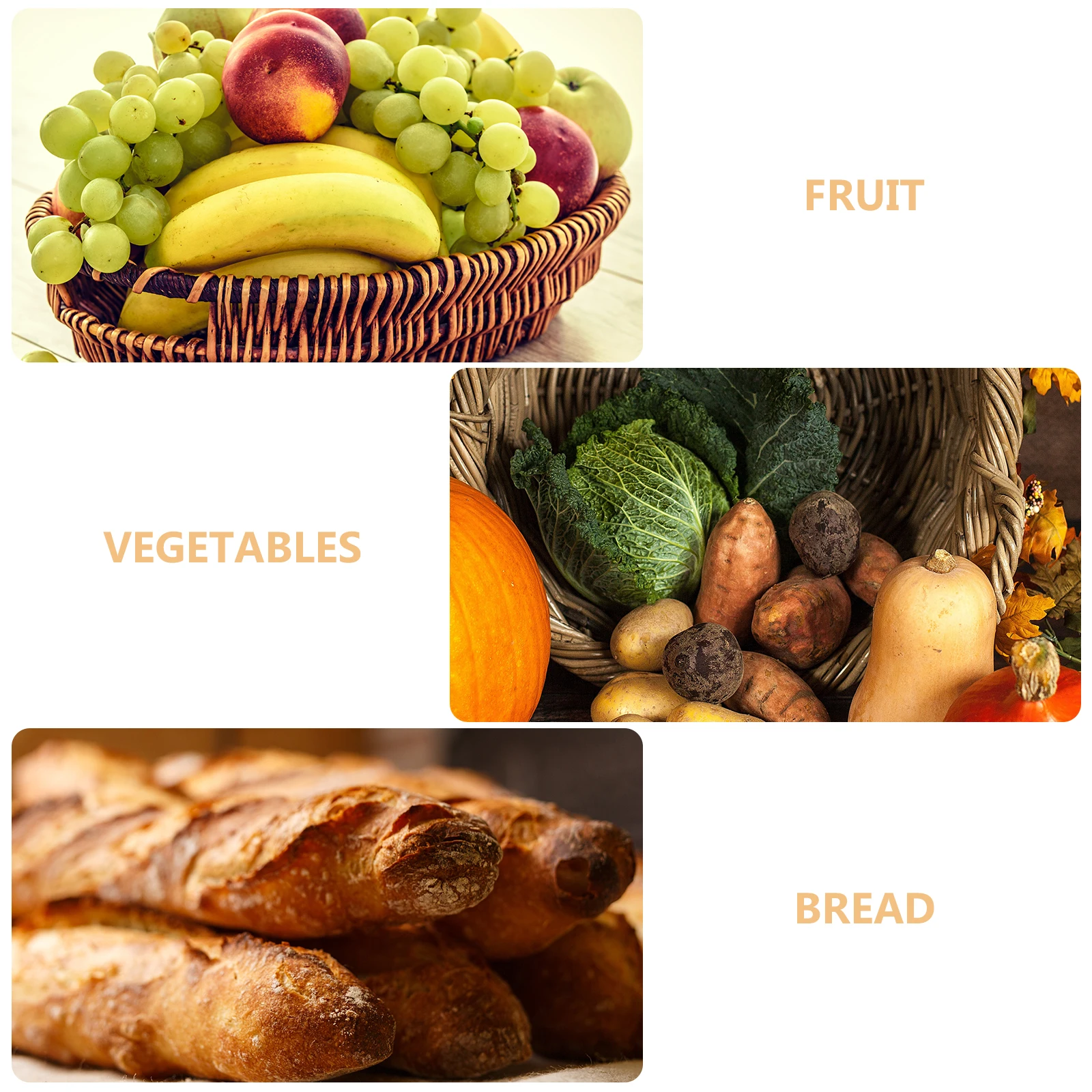 

Woven Bread Basket Plastic Rattan Storage Container Multifunctional Home Kitchen Fruit Snack Holder Household Tabletop Basket