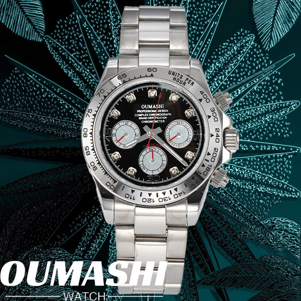 Lusso VK63 OROLOGIO 39mm cronografo al quarzo orologio da lavoro da uomo VK Serie 63 Sport vetro zaffiro lunetta in ceramica inserto orologio da uomo