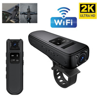 HD 2K Mini Camera Infrared Night Vision WiFi Motorcycle Car DVR with 180 Rotatable Lens Police Body Cam Infrared Mini Camcorder